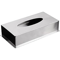 Amazon.co.jp: Stainless Steel Tissue Box with , Silver, 8.7